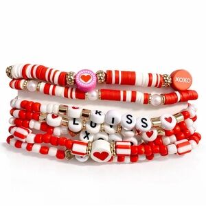 LOVE XOXO & KISSES Beaded Stretch Bracelet Set – NWT